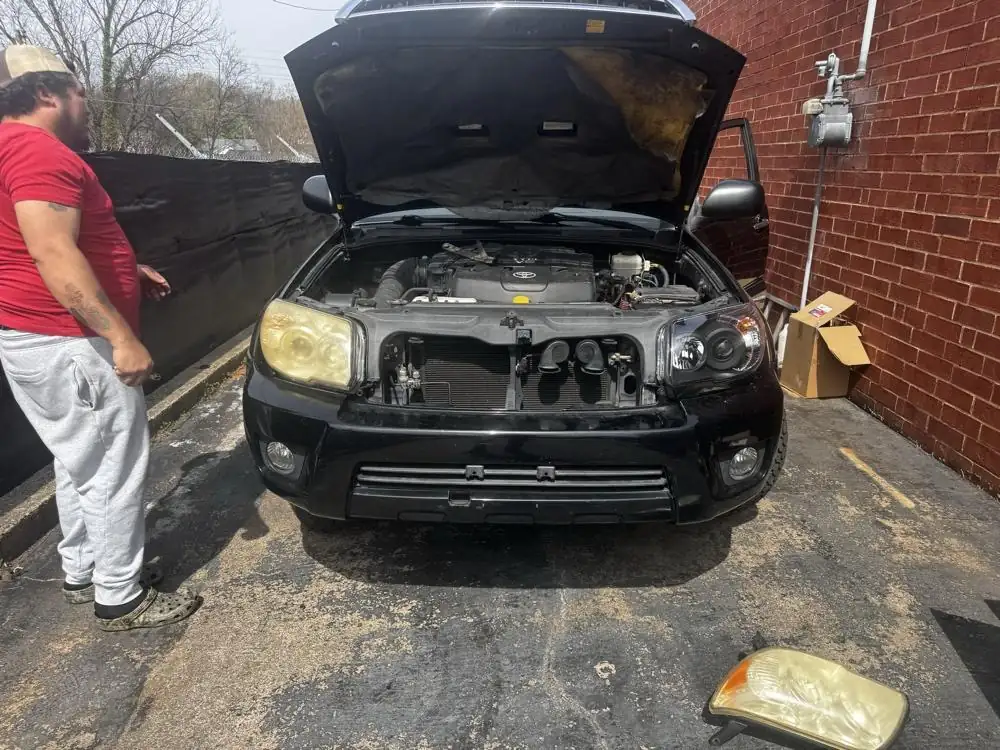 Front-end and lighting work on a Toyota 4Runner